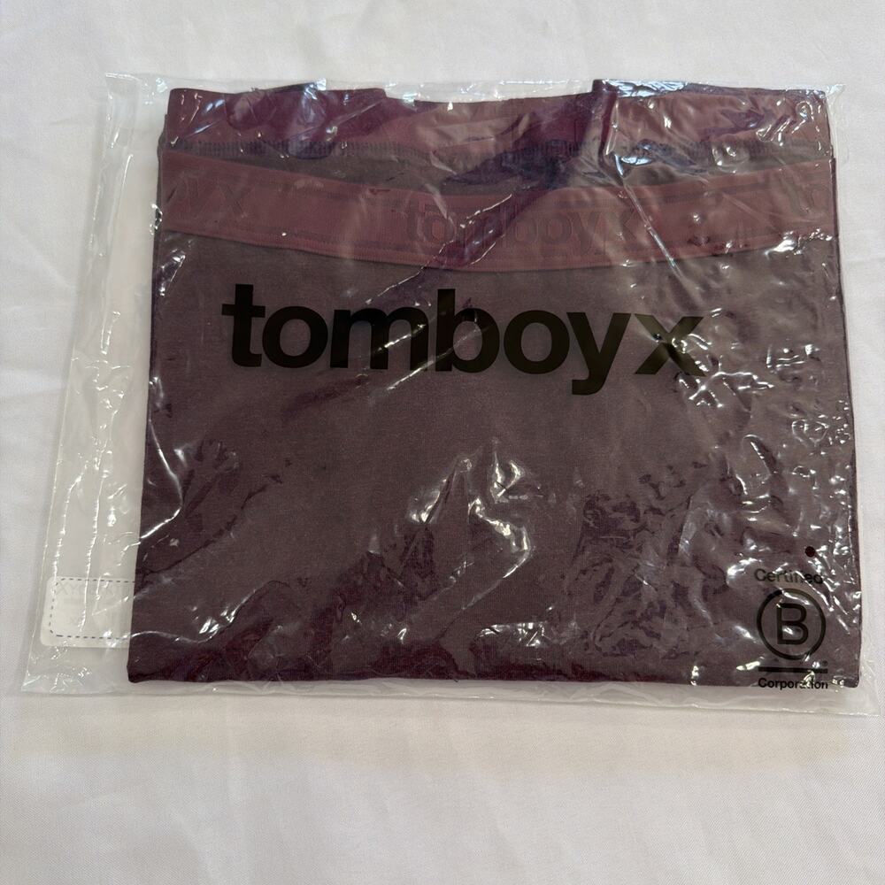 New Women's TOMBOYX Boxer Briefs 9" Panty Size Plus 3X Black Cherry Heather